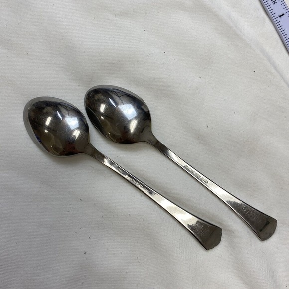 lot 2 1847 Rogers Bros E.P Korea stainless steel dessert tea spoon set￼ 6” - Picture 6 of 7